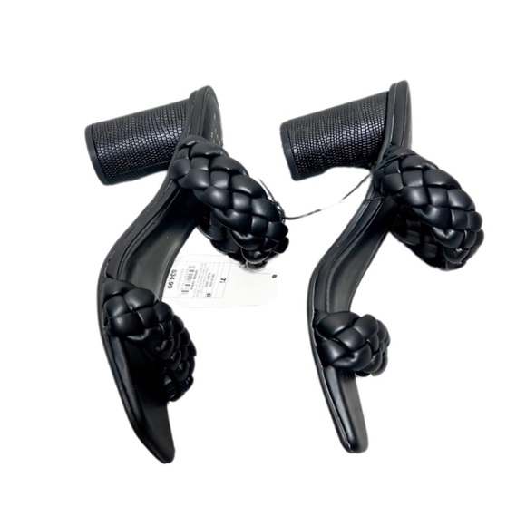 New in Box A New Day Women’s Black Basil Braided Square Toe Circle Textured Heel - Picture 6 of 16